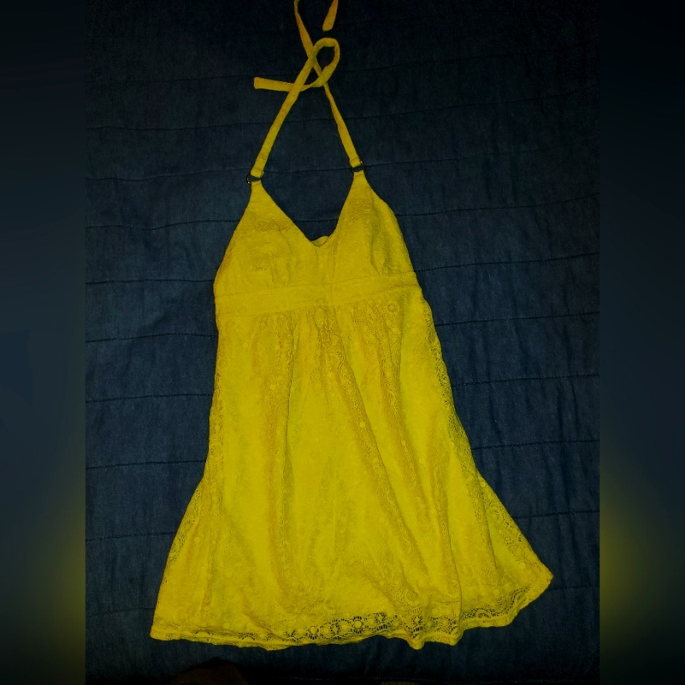 Victoria's Secret Yellow Lace Chemise Dress